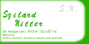 szilard mitter business card